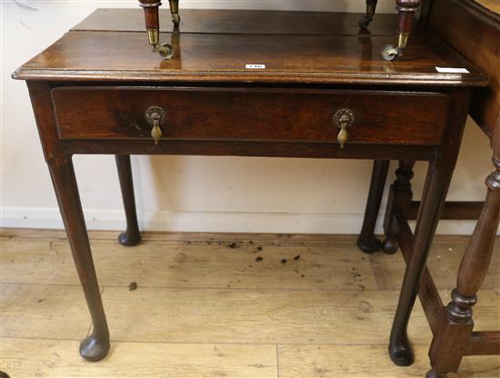 An oak side table, W.79cm